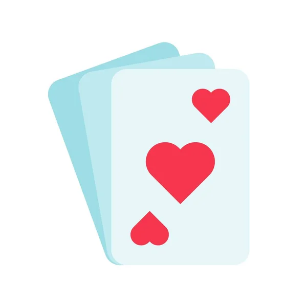 Hrací Karta Vektor Valentine Láska Související Plochý Styl Ikony — Stockový vektor