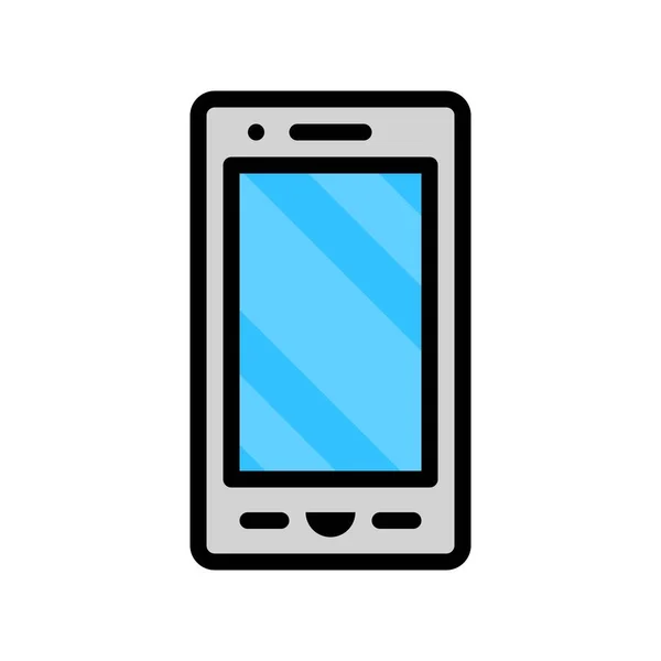 Vecteur Téléphone Portable Icône Style Rempli Appareils Électroniques Course Modifiable — Image vectorielle