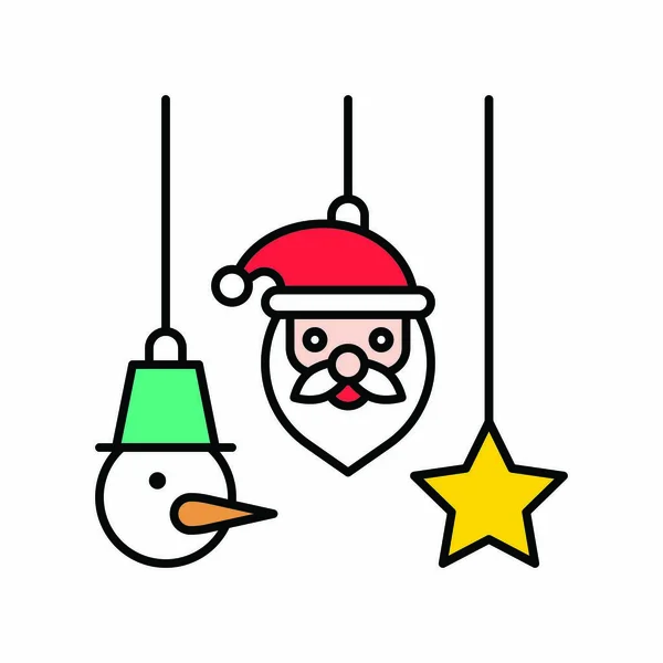 Schneemanngesichter Sterne Und Weihnachtsgesichter Gefüllten Designs — Stockvektor