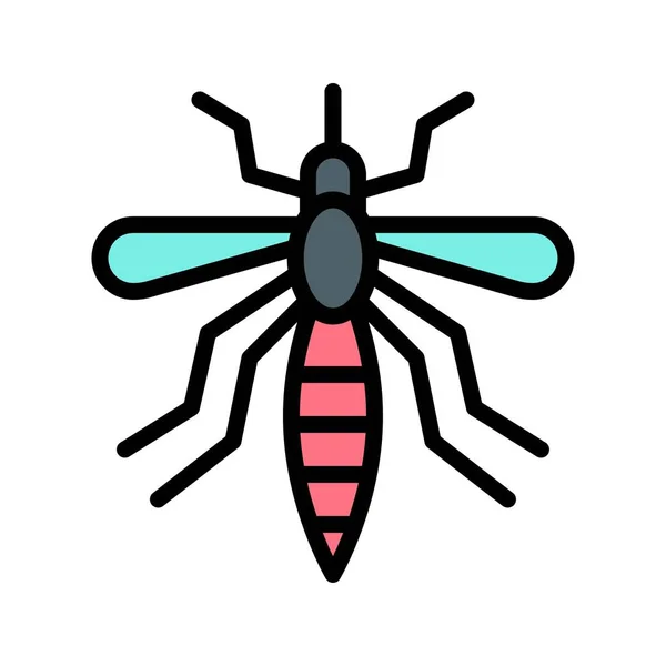 編集可能なストロークを持つウイルス感染またはコロナウイルス関連蚊ベクター — ストックベクタ