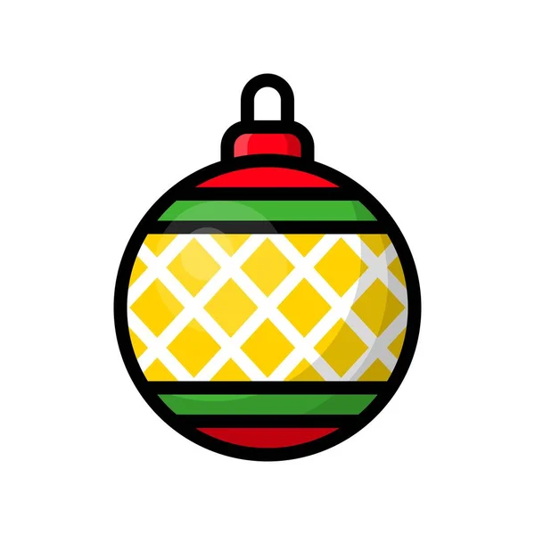 白い背景に隔離されたカラフルなクリスマスボール — ストックベクタ