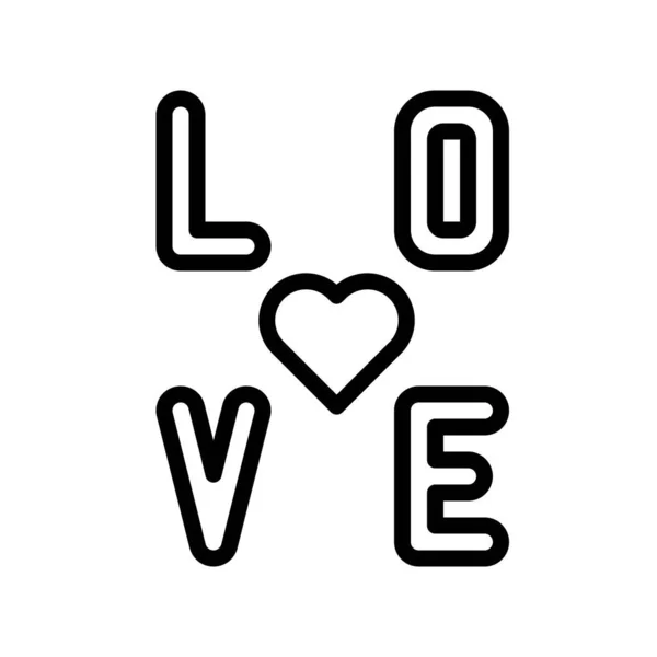 Amor Vetor Alfabeto Valentine Amor Relacionados Ícone Estilo Linha — Vetor de Stock