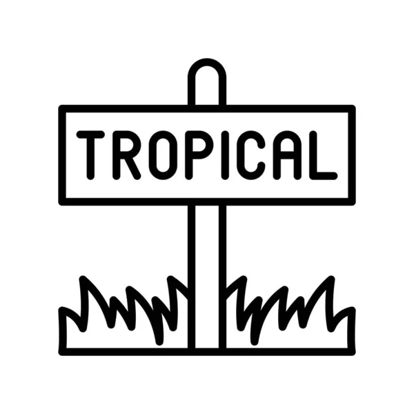 Vetor Sinal Tropical Ícone Estilo Linha Relacionado Verão Holiday —  Vetores de Stock