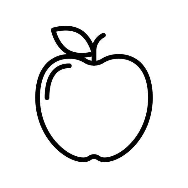 Apple Vector Înapoi Pictograma Stil Linie Școală — Vector de stoc