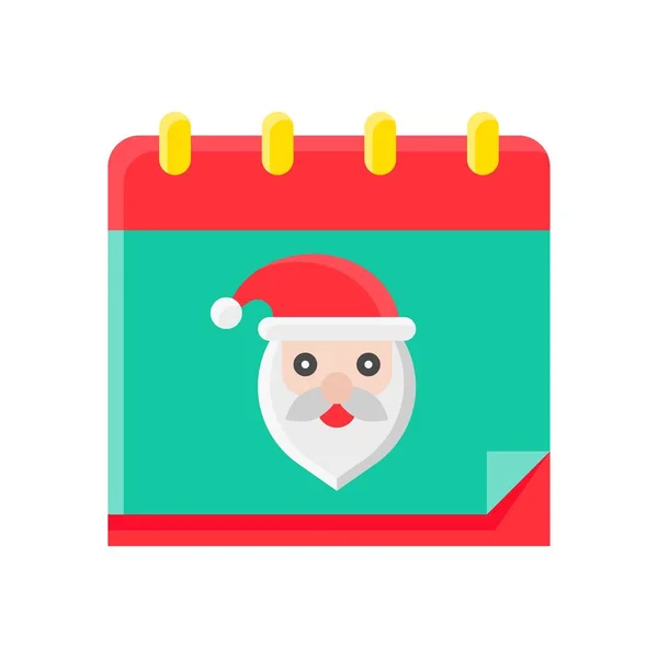 Kalenders Santa Glimlach Gezichten Vectoren Platte Stijl — Stockvector