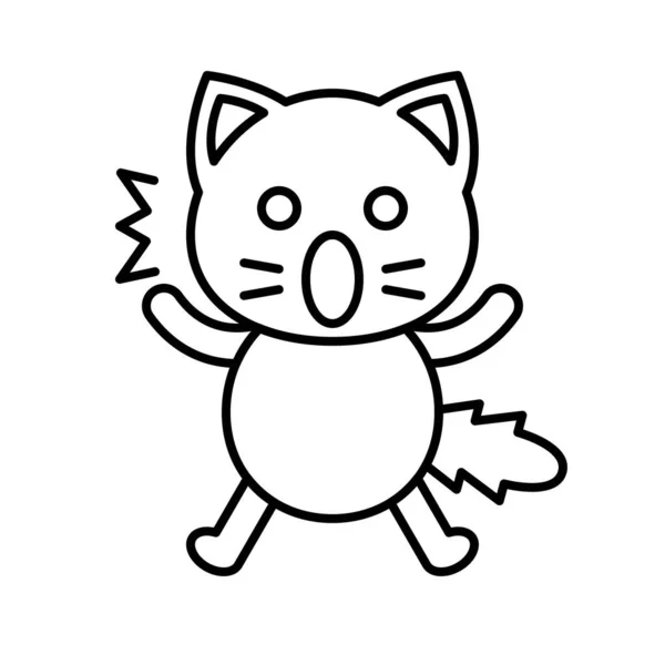 Cute Cat Avatar Vektorová Ilustrace Styl Čáry Ikona Upravitelný Tah — Stockový vektor