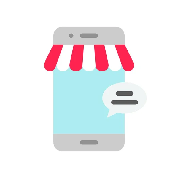 Mobiler Einkaufsvektor Flache Design Ikone Für Digitales Marketing — Stockvektor