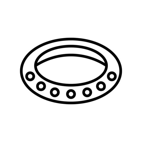 Illustrazione Vettoriale Dell Anello Icona Progettazione Della Linea Isolata — Vettoriale Stock