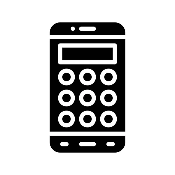 Applicatie Pictogrammen Set Gerelateerde Mobiele Telefoon Scherm Met Claculator Knoppen — Stockvector