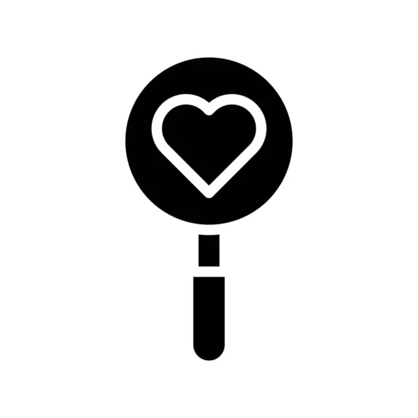 Vector Lupa San Valentín Amor Relacionados Icono Estilo Sólido — Vector de stock