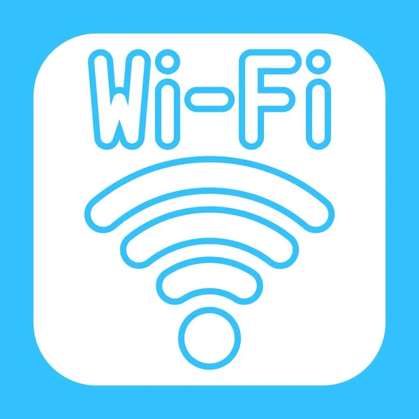 蓝色背景上的Wifi图标 矢量插图 — 图库矢量图片