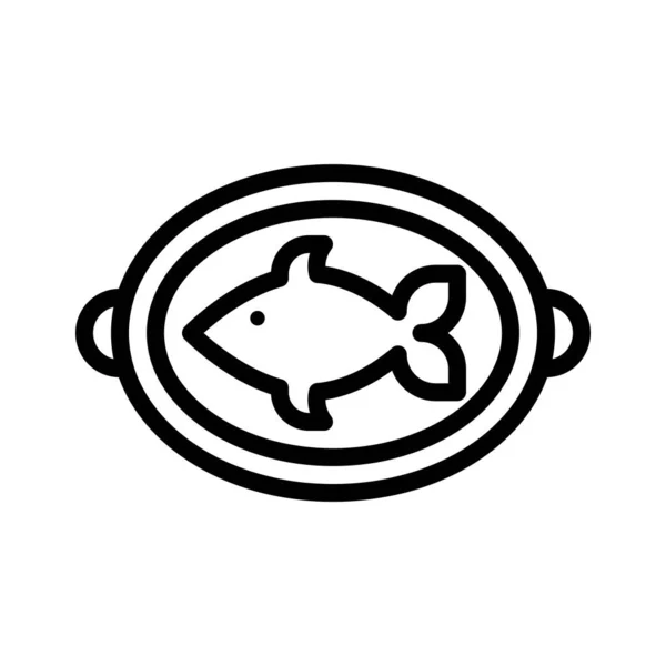 焼き魚ベクトル バーベキュー関連ラインデザイン編集可能なストロークアイコン — ストックベクタ