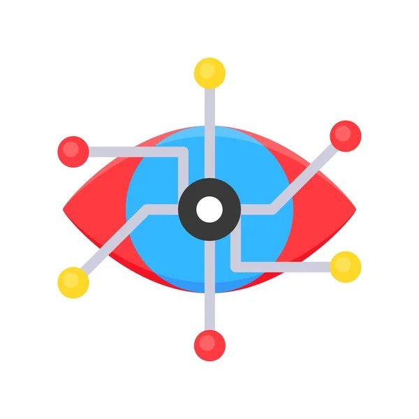 Eye Circuit Vector Artificial Related Flat Style Icon — Stockový vektor