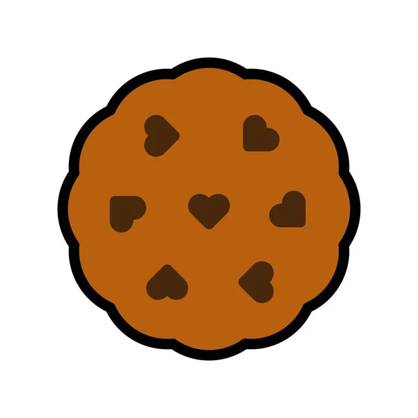 Εικονογράφηση Διάνυσμα Cookie Γεμισμένο Εικονίδιο Στυλ Επεξεργάσιμο Περίγραμμα — Διανυσματικό Αρχείο