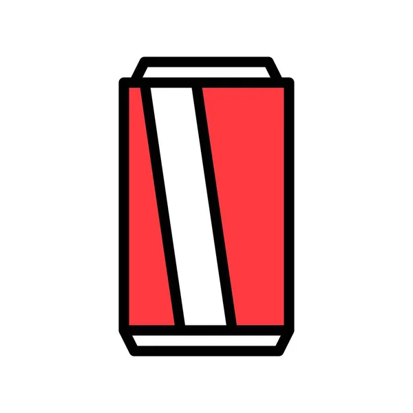 Soft Drink Can Vector Icona Stile Bevanda Riempita Ictus Modificabile — Vettoriale Stock