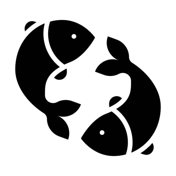 金魚と銀魚のベクトル 中国の旧正月の固体のスタイルのアイコン — ストックベクタ