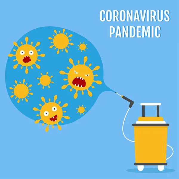 Coronavirus Covid Spray Prevenção Com Pandemia Mortal Vírus Vetor Ilustração — Vetor de Stock