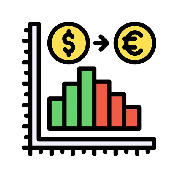 Gazdasági Recesszióval Kapcsolatos Grafikon Nyíl Dollár Jel Vektorok Szerkeszthető Stroke — Stock Vector