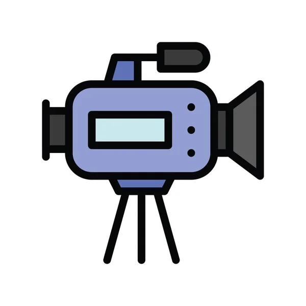 Televizyonlar Teknoloji Ilgili Filmler Kamera Vektörleri Düzenlenebilir Vuruşlar — Stok Vektör