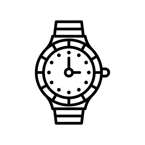 Illustration Vectorielle Montre Icône Conception Ligne Isolée — Image vectorielle