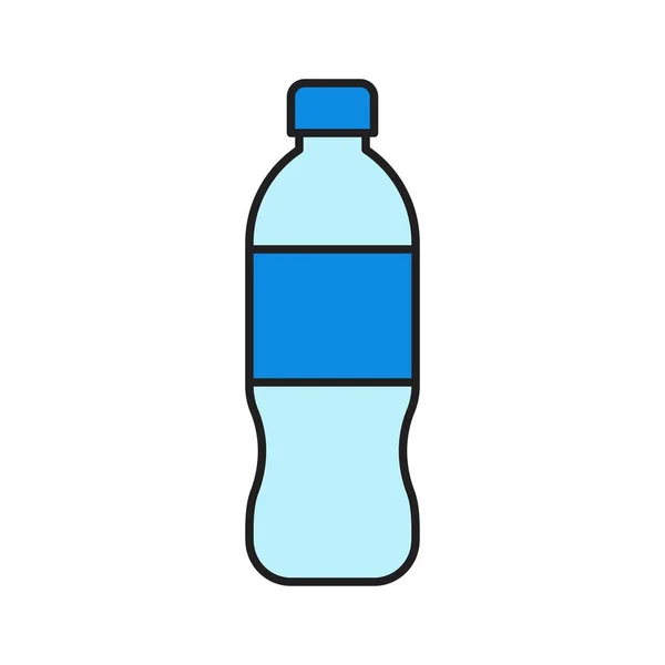 Illustrazione Vettoriale Bottiglia Plastica Disegno Riempito Icona Contorno Modificabile — Vettoriale Stock