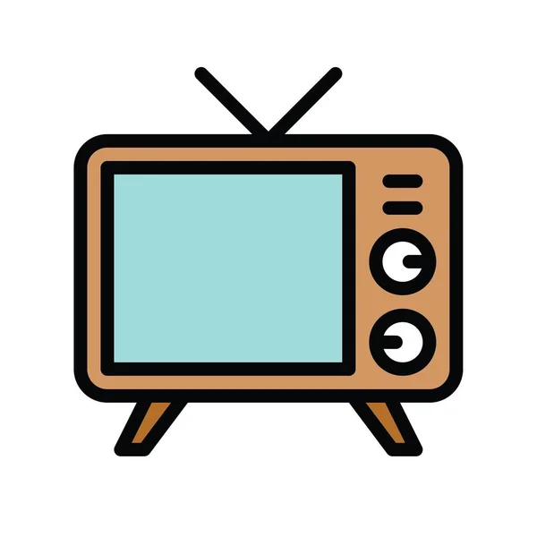 Televisores Tecnología Antiguos Vectores Televisión Relacionados Estilos Llenos — Archivo Imágenes Vectoriales