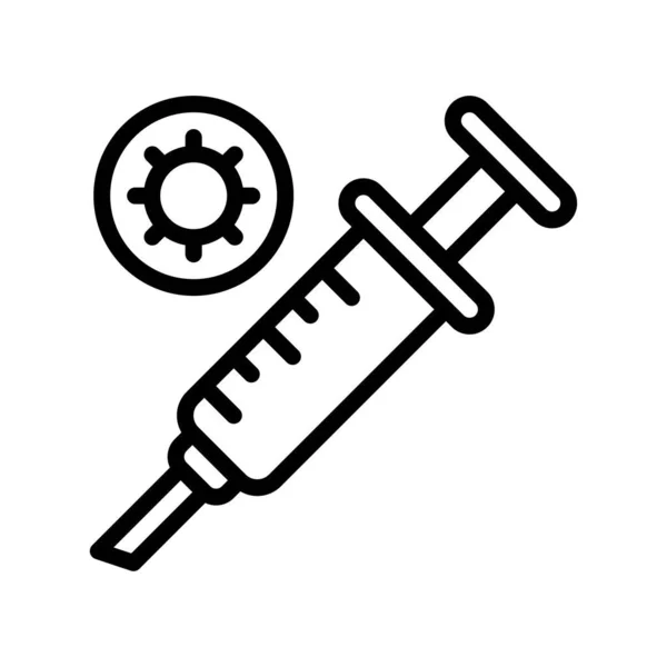 Virus Transmission Coronavirus Related Injection Syringe Vector Lineal Style — Stock Vector