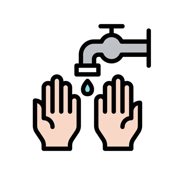 手洗いベクトル 衛生充填スタイルのアイコン編集可能なストローク — ストックベクタ