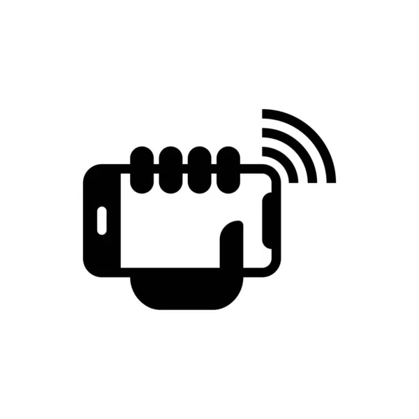 Handy Der Hand Mit Wifi Symbol Vektorillustration — Stockvektor