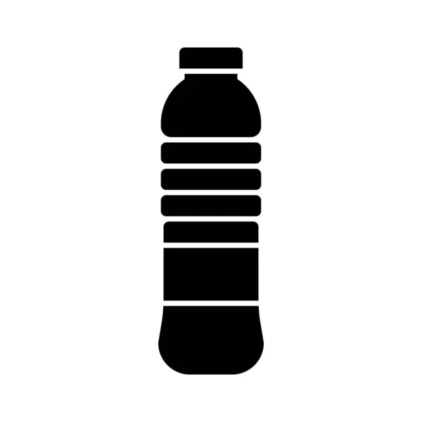 プラスチックボトルベクトルイラスト ソリッドデザインアイコン — ストックベクタ