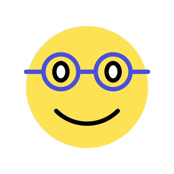 Cara Sonriente Con Ilustración Vectores Gafas Icono Diseño Plano Aislado — Archivo Imágenes Vectoriales