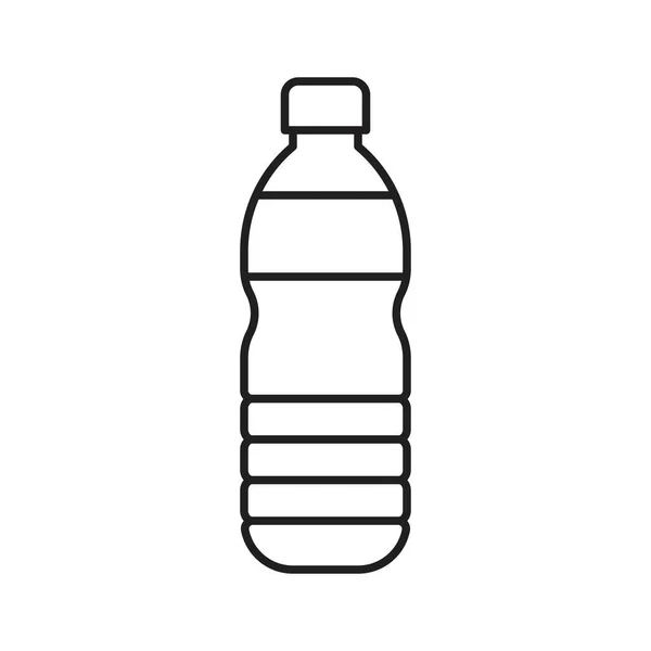 Plastic Fles Vector Illustratie Lijn Ontwerp Pictogram — Stockvector