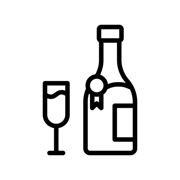 Ilustração Vetor Bebida Alcoólica Ícone Projeto Linha Bebida — Vetor de Stock
