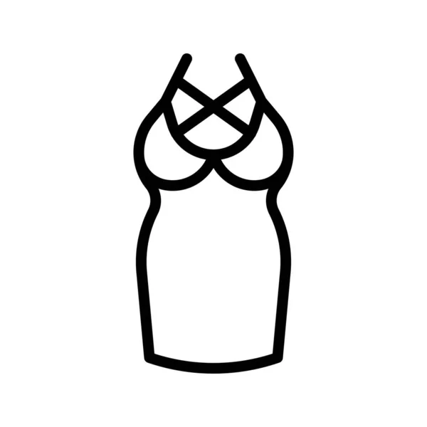 Frauen Kleid Vektor Illustration Linie Design Symbol — Stockvektor