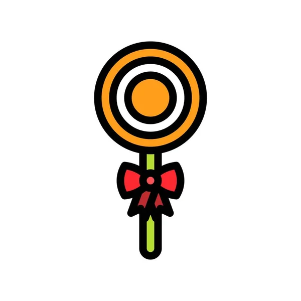 Illustrazione Vettoriale Lollipop Icona Stile Riempito Contorno Modificabile — Vettoriale Stock