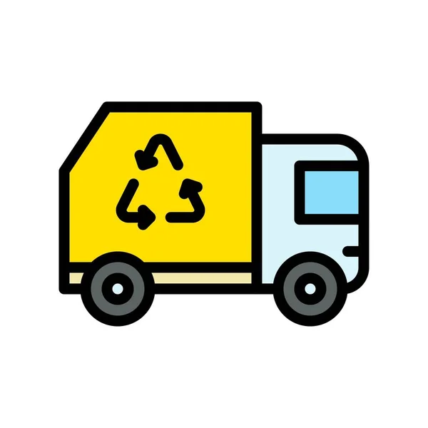 Nachhaltiges Oder Recyclingbezogenes Recycling Dreieck Auf Lkw Vektor Mit Editierbarem — Stockvektor