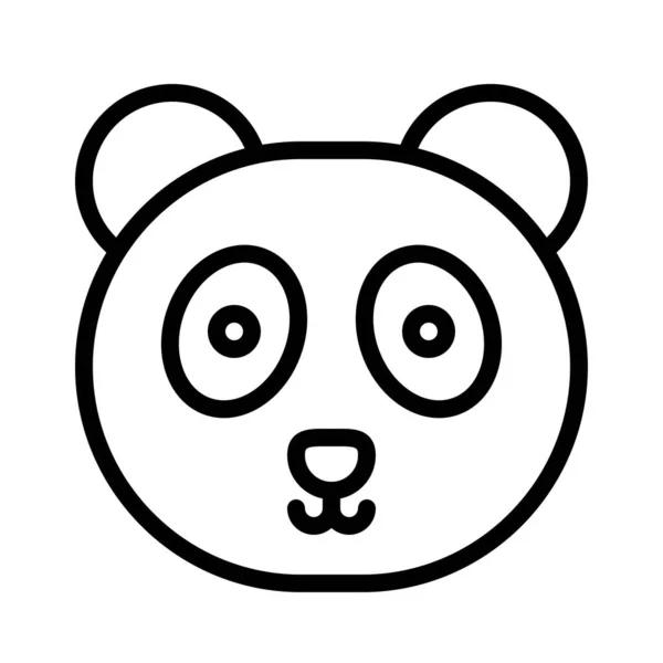 Panda Tvář Vektor Čínský Lunární New Year Line Ikona — Stockový vektor