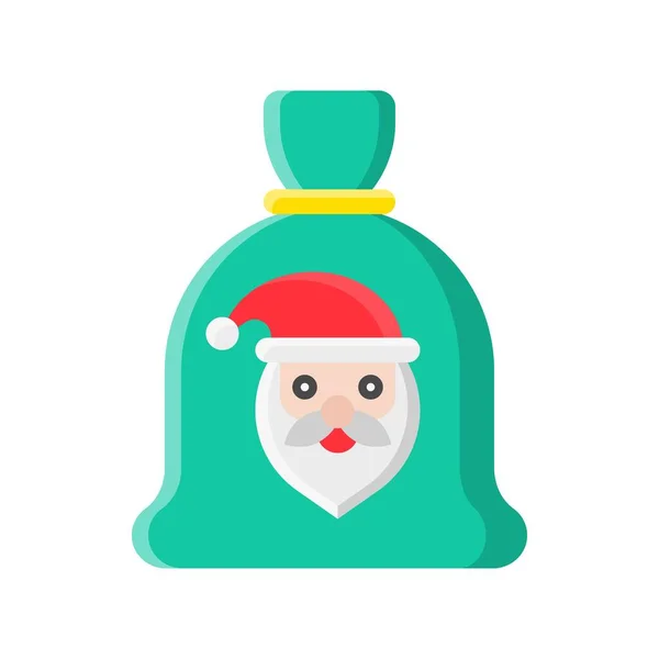 Santa Claus Dárkové Tašky Vektor Vánoční Den Související Ploché Ikony — Stockový vektor