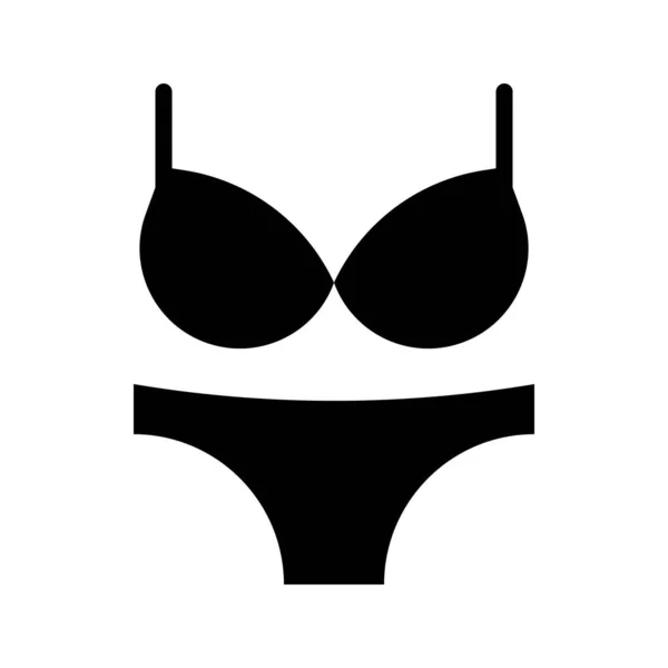 Bikini Lingerie Vector Illustratie Solide Ontwerp Icoon — Stockvector