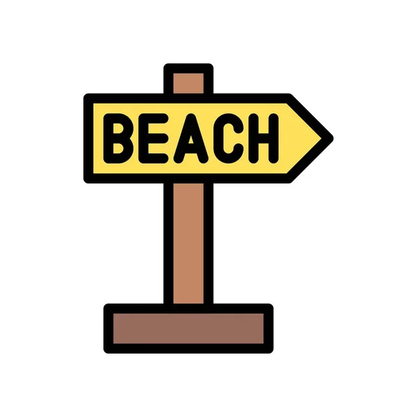 Καλοκαιρινή Παραλία Διακοπές Που Σχετίζονται Διοικητικό Συμβούλιο Παραλία Δείκτη Βέλους — Διανυσματικό Αρχείο