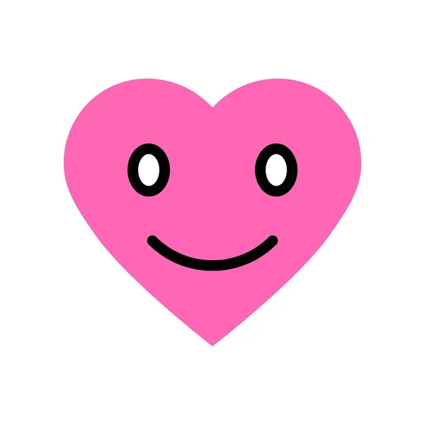 Heart Emoticon Vektor Illustration Isolerad Platt Design Ikon — Stock vektor