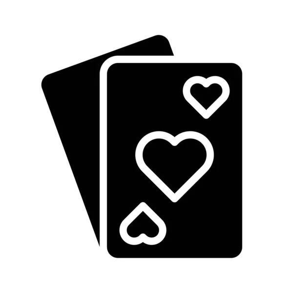 Spielkarten Vektor Valentine Und Liebe Verwandte Solide Stil Ikone — Stockvektor