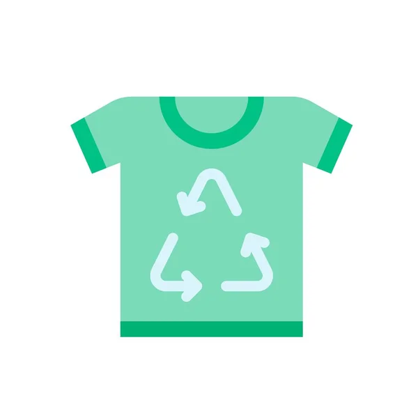 Signe Recyclage Lié Environnement Sur Shirt Vecteur Dans Style Plat — Image vectorielle