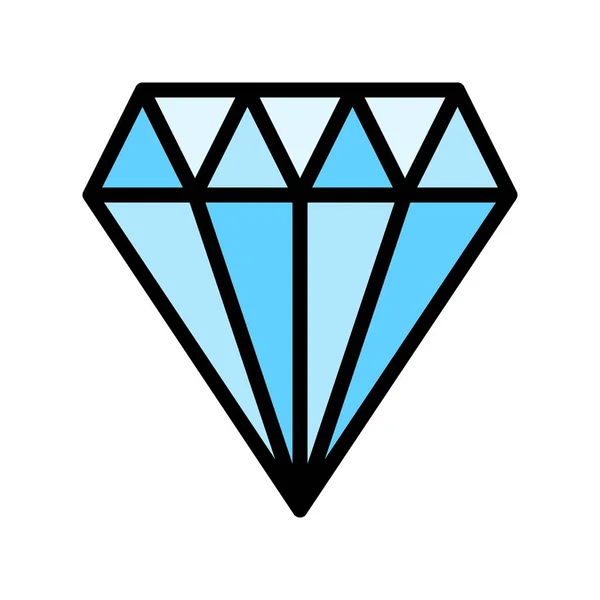 Illustration Vectorielle Diamant Contour Modifiable Icône Style Rempli — Image vectorielle