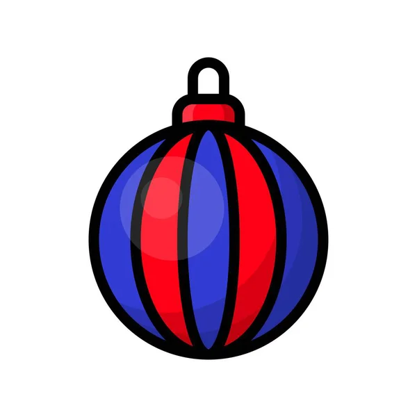 Boule Noël Colorée Isolée Sur Fond Blanc — Image vectorielle