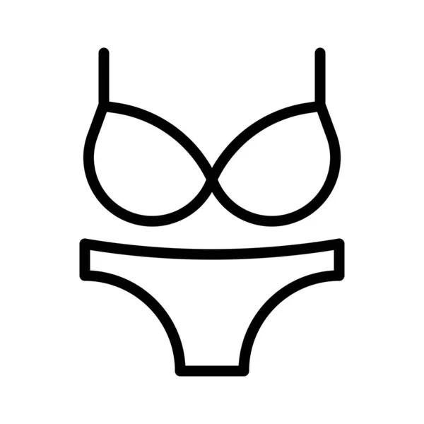 Bikini Lingerie Vector Illustratie Lijn Ontwerp Pictogram — Stockvector