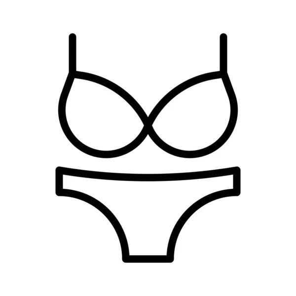 Biquíni Lingerie Vetor Ilustração Ícone Design Linha —  Vetores de Stock