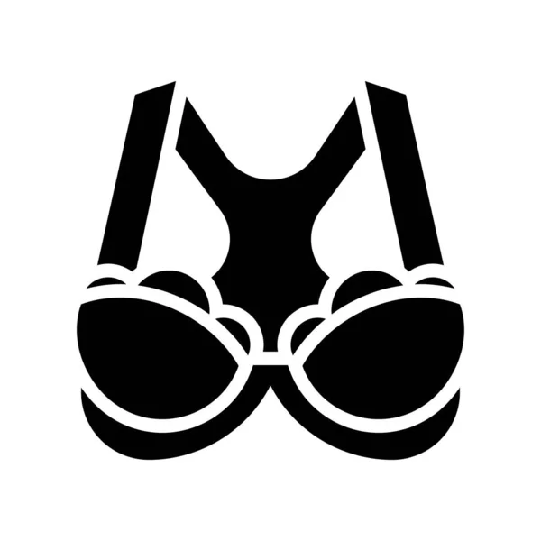 Sujetador Brassiere Vector Ilustración Icono Diseño Sólido — Vector de stock