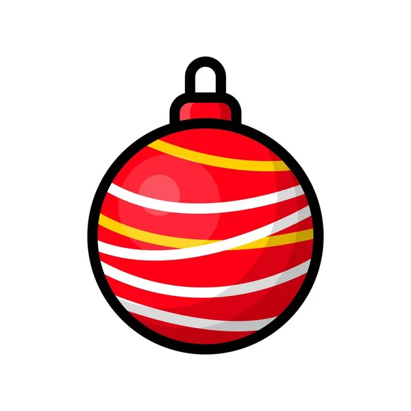 Boule Noël Colorée Isolée Sur Fond Blanc — Image vectorielle