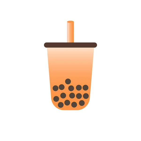 Bubble Tea Oder Pearl Milch Tea Vektor Illustration — Stockvektor